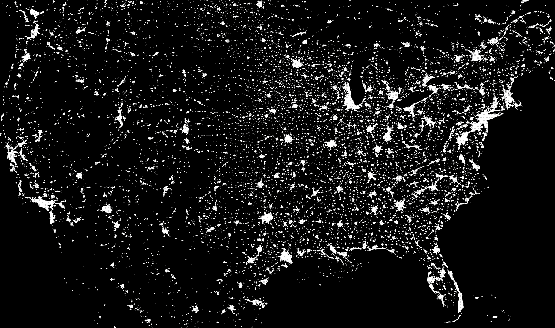 Image of the US night sky