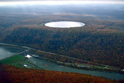 Image of Kinzua dam and Seneca pumped storage generating station in Pennsylvania