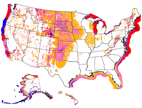 Image of US wind map